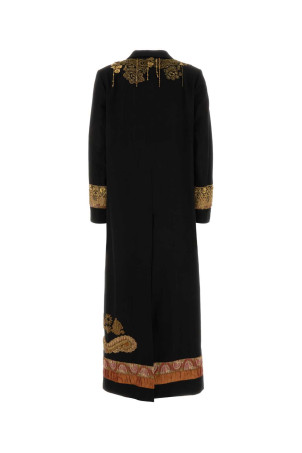 Черное хлопковое пальто Ricky от DRIES VAN NOTEN (2620102264444)