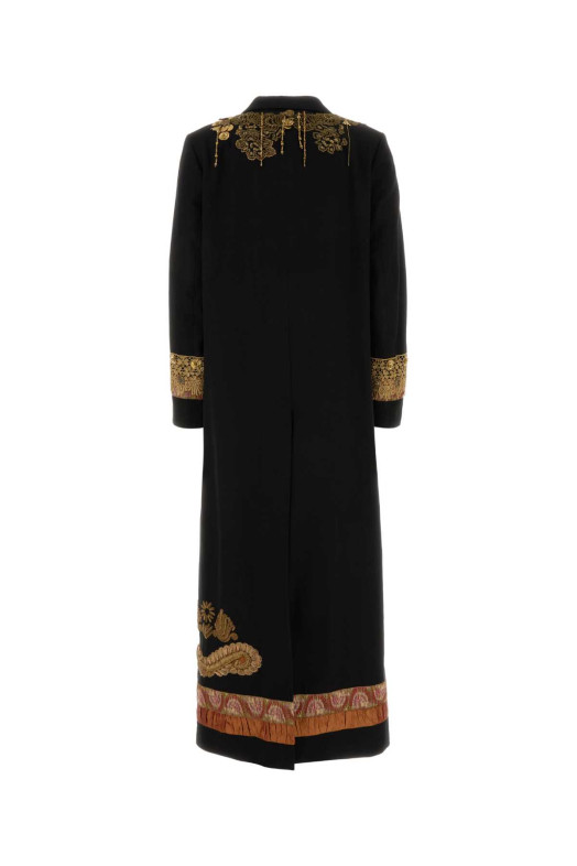 Black cotton Ricky coat DRIES VAN NOTEN (2620102264444)