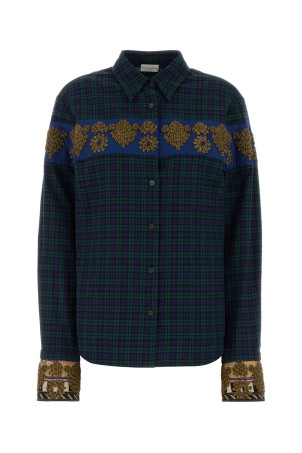 Embroidered flannel Chloris shirt Red DRIES VAN NOTEN (2620107424315)