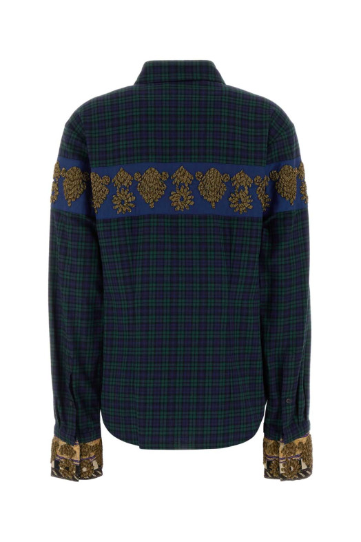 Embroidered flannel Chloris shirt Red DRIES VAN NOTEN (2620107424315)