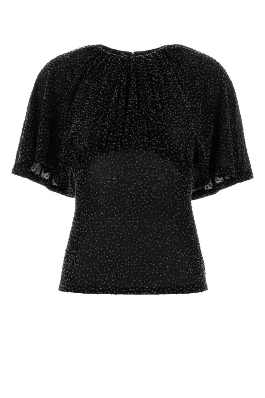 Embroidered stretch viscose blend top RABANNE (26AJTO290VI0630)