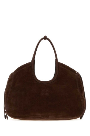 Dark brown suede Ivy shopping bag MIU MIU (5BG3422CSS)