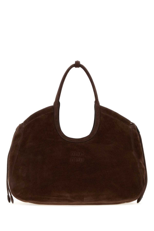 Dark brown suede Ivy shopping bag MIU MIU (5BG3422CSS)