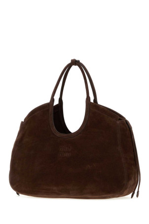 Dark brown suede Ivy shopping bag MIU MIU (5BG3422CSS)