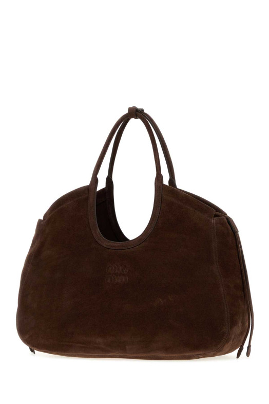 Dark brown suede Ivy shopping bag MIU MIU (5BG3422CSS)