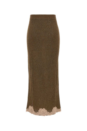 Gold viscose blend skirt VALENTINO GARAVANI (9B0KG06EAJN)