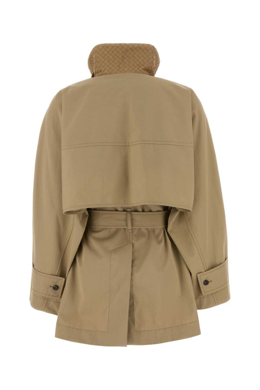 Бежевый хлопковый тренч BOTTEGA VENETA (A004RUV6KO0)