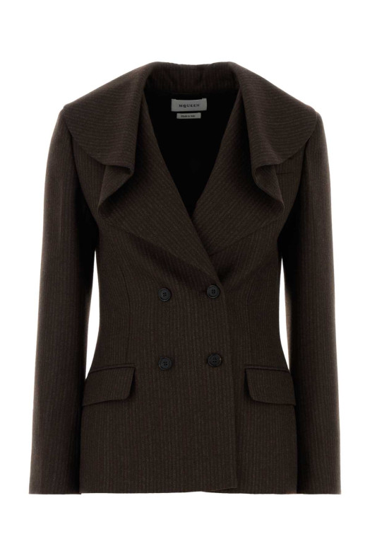 Шерстяной блейзер с вышивкой ALEXANDER MCQUEEN (A0078OQJAGL)