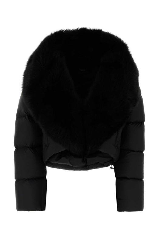 Black polyester down jacket Black GUCCI (A0099UZAVMJ)