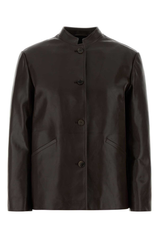 Brown leather jacket Brown JIL SANDER (J02BN0283J07231)