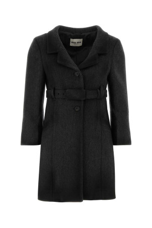 Темно-сіре вовняне пальто MIU MIU (MS2204SOOO6471)