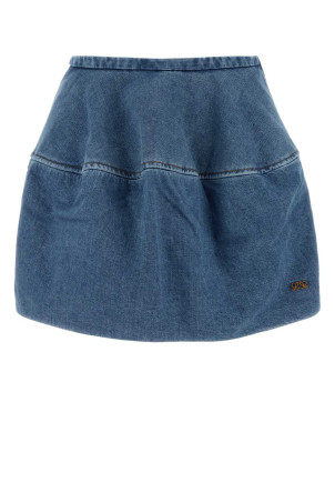 Denim mini skirt BLUE LOEWE (S359Y1EX35)
