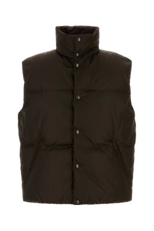 Dark brown Re-Nylon down jacket PRADA (SGD234SOOO1WQ8)