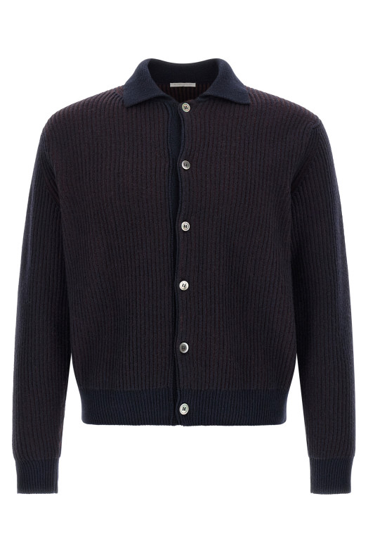 Color-block cardigan Blue
