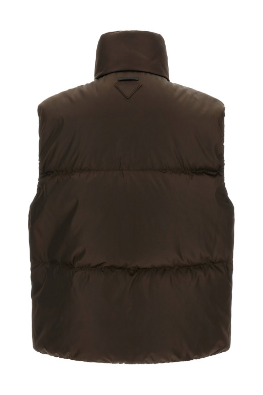 Re-Nylon vest Brown