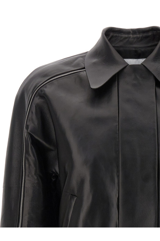 Шкіряна куртка-блузон Чорний FERRAGAMO (0767196NERO) Шкіряна куртка-блузон Чорний FERRAGAMO (0767196NERO)