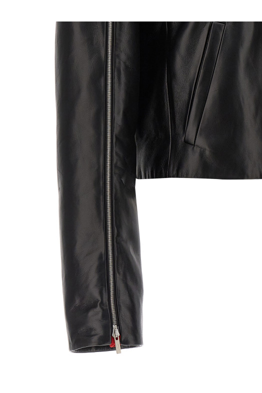 Шкіряна куртка-блузон Чорний FERRAGAMO (0767196NERO) Шкіряна куртка-блузон Чорний FERRAGAMO (0767196NERO)