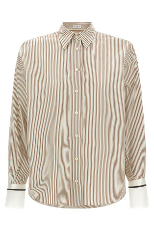'Monile' cuffed shirt Beige