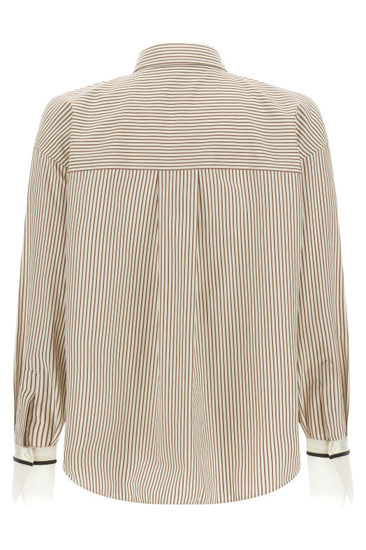'Monile' cuffed shirt Beige