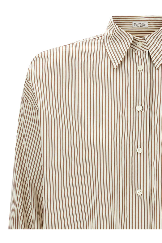 'Monile' cuffed shirt Beige