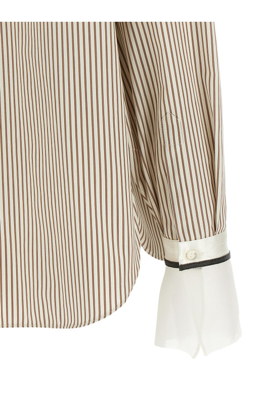 'Monile' cuffed shirt Beige