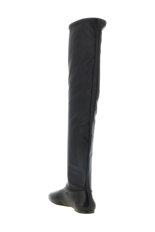 Stretch nappa boots Black