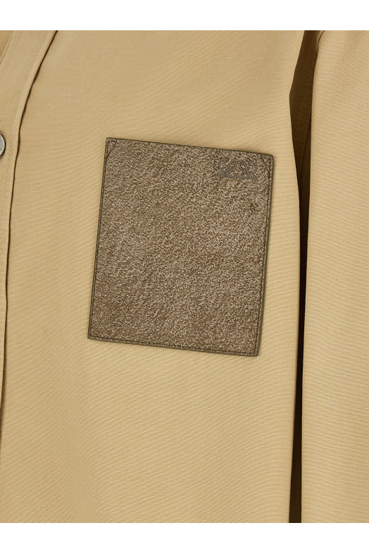 Хлопковая рубашка-оверсайз от Tschino, бежевого цвета LOEWE H526Y05WHC2140