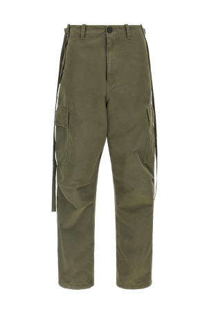 Double stitch embroidery pants Green