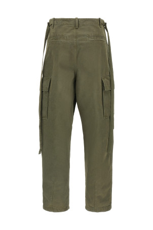 Double stitch embroidery pants Green