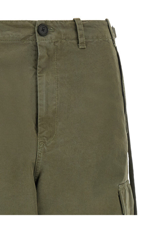 Double stitch embroidery pants Green