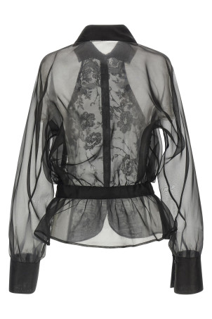 Silk and lace shirt Black