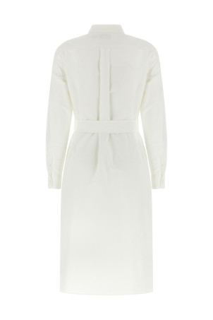 Logo embroidery chemisier dress White