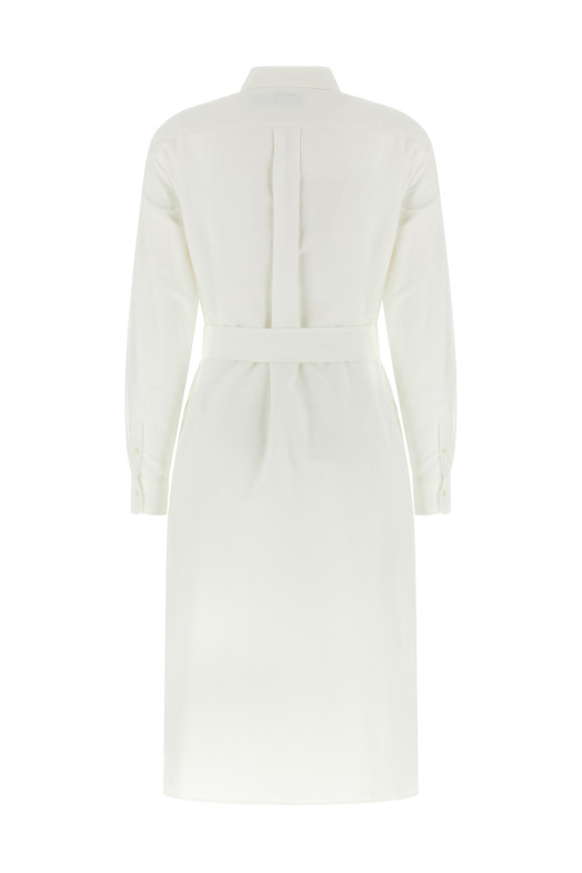 Logo embroidery chemisier dress White