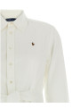 Logo embroidery chemisier dress White