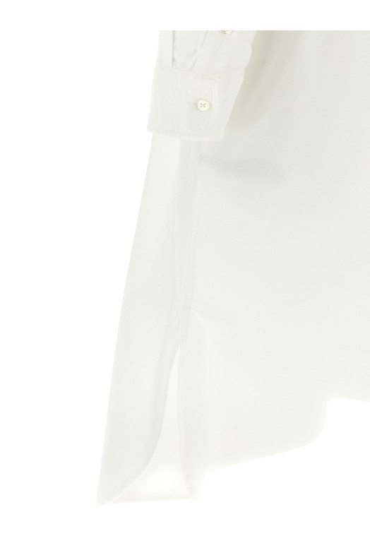 Logo embroidery chemisier dress White