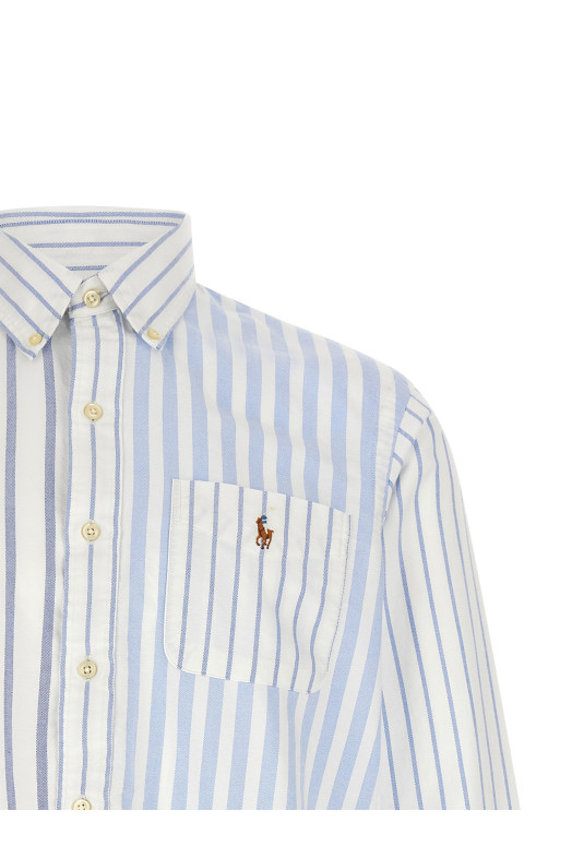 Oxford patchwork shirt BLUE