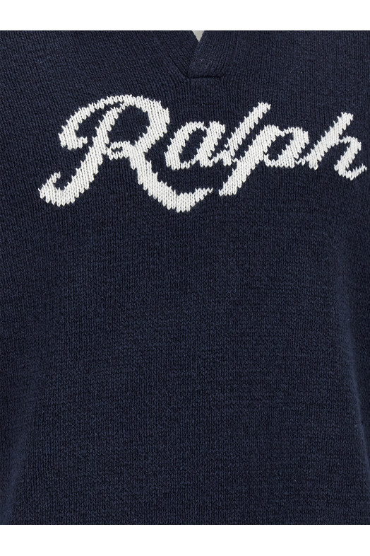 Свитер с логотипом в технике интарсия, синий POLO RALPH LAUREN 710B32233001