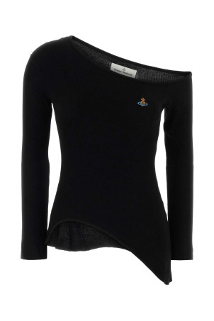 Black stretch viscose Orgy t-shirt VIVIENNE WESTWOOD (1G01001JJ00BO)