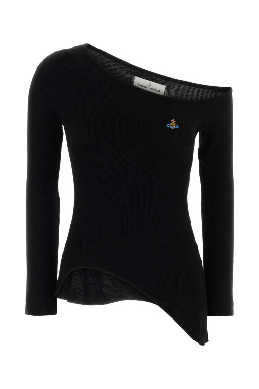 Black stretch viscose Orgy t-shirt VIVIENNE WESTWOOD (1G01001JJ00BO)