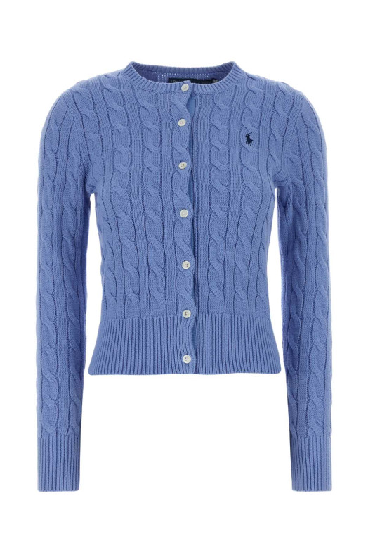 Хлопковый кардиган небесно-голубого цвета White POLO RALPH LAUREN (211971868)