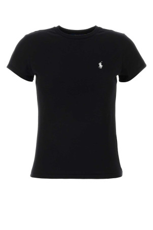 Черная хлопковая футболка POLO RALPH LAUREN (211B14605)