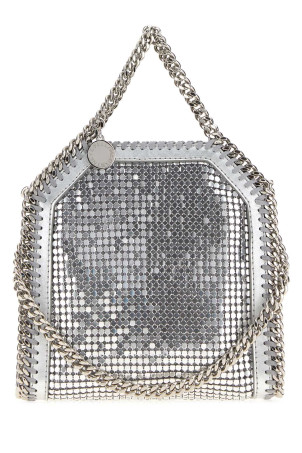 Серебристая сумочка «Фалабелла» из металлического трикотажа STELLA McCARTNEY (391698WP0809)
