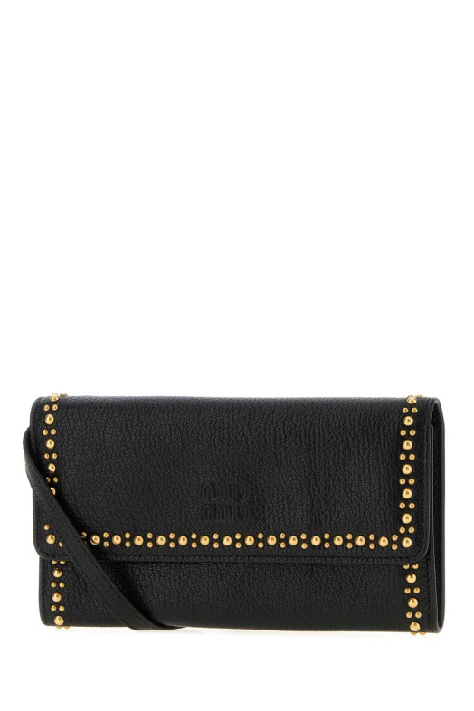 Черный кожаный кошелек MIU MIU (5MT0252ZSQ)