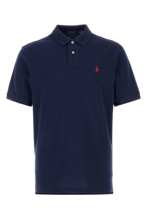 Темно-синяя рубашка-поло из пике зеленого цвета POLO RALPH LAUREN (710783656)