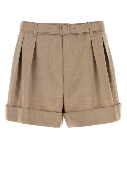 Cappuccino wool bermuda shorts SAINT LAURENT (854459Y2J02)