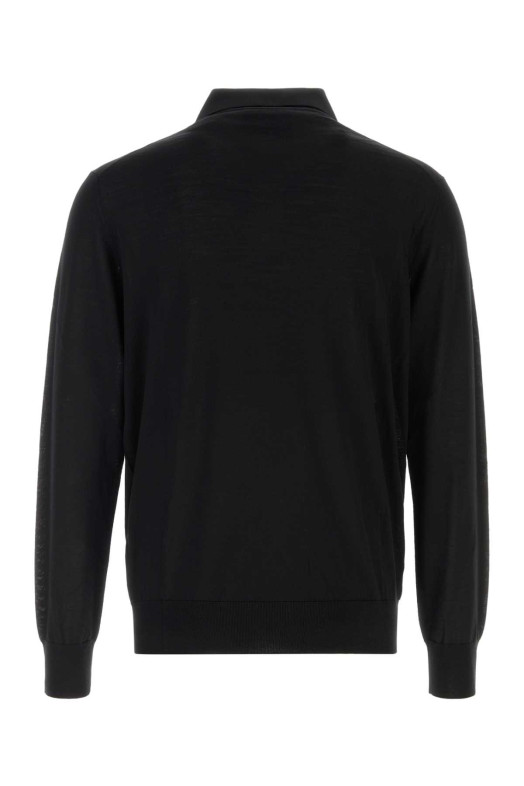 Black wool polo shirt GIORGIO ARMANI (8NSF03SM99Z)