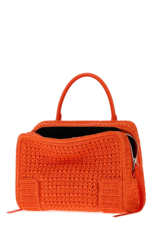 Оранжевая сумка LOEWE x Cosima Von Bonin Amazona 180 из рафии (A03918MX14)