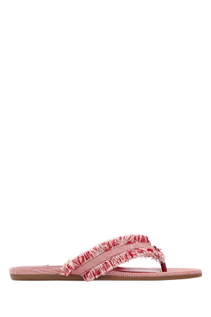 Двухцветные полотняные шлепанцы JIMMY CHOO (BAYFLATBZM)