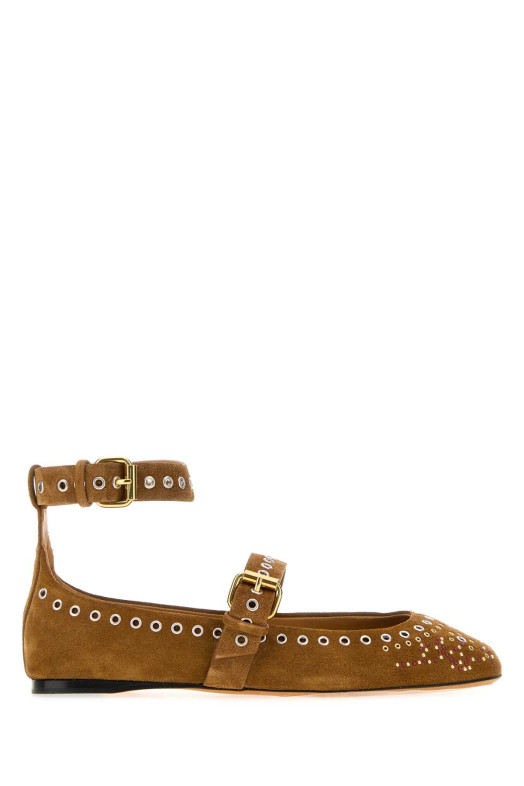 Балетки Yzla из замши цвета «Camel» от ISABEL MARANT (BN0037FAD3A39S)