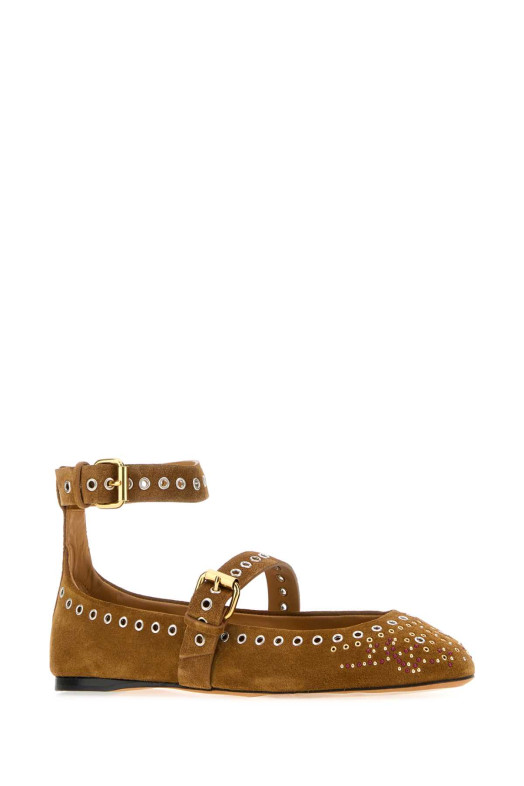 Балетки Yzla из замши цвета «Camel» от ISABEL MARANT (BN0037FAD3A39S)